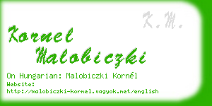 kornel malobiczki business card