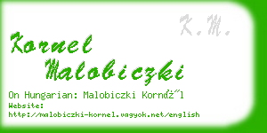 kornel malobiczki business card